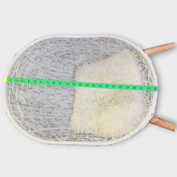 Puppy Pets Small Dogs Rattan Basket Wicker Egg Lounge Chair White Waterproof - Picture 9 of 16